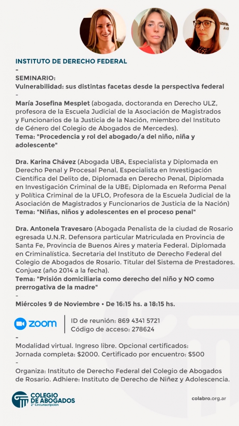 SEMINARIO Vulnerabilidad: sus distintas facetas desde la perspectiva federal - 09/11/2022